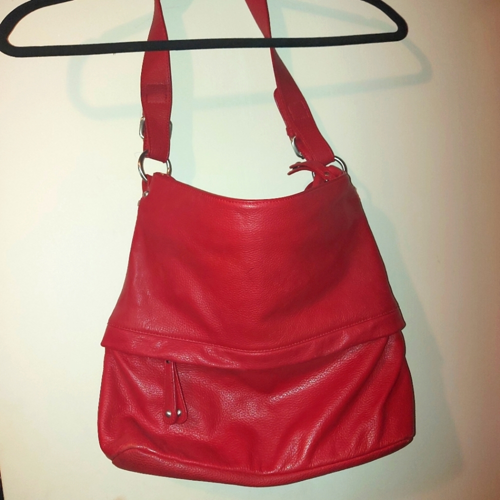 Red shoulder bag